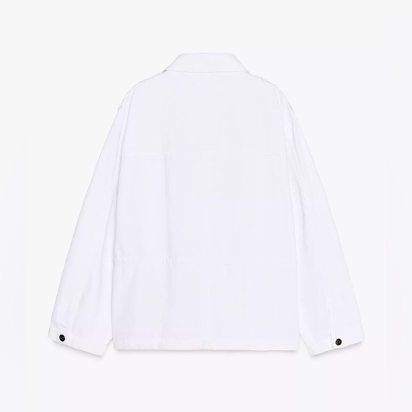 Nwt- TRF DENIM POCKET JACKET - Oyster-white-XS/S - Picture 3 of 7